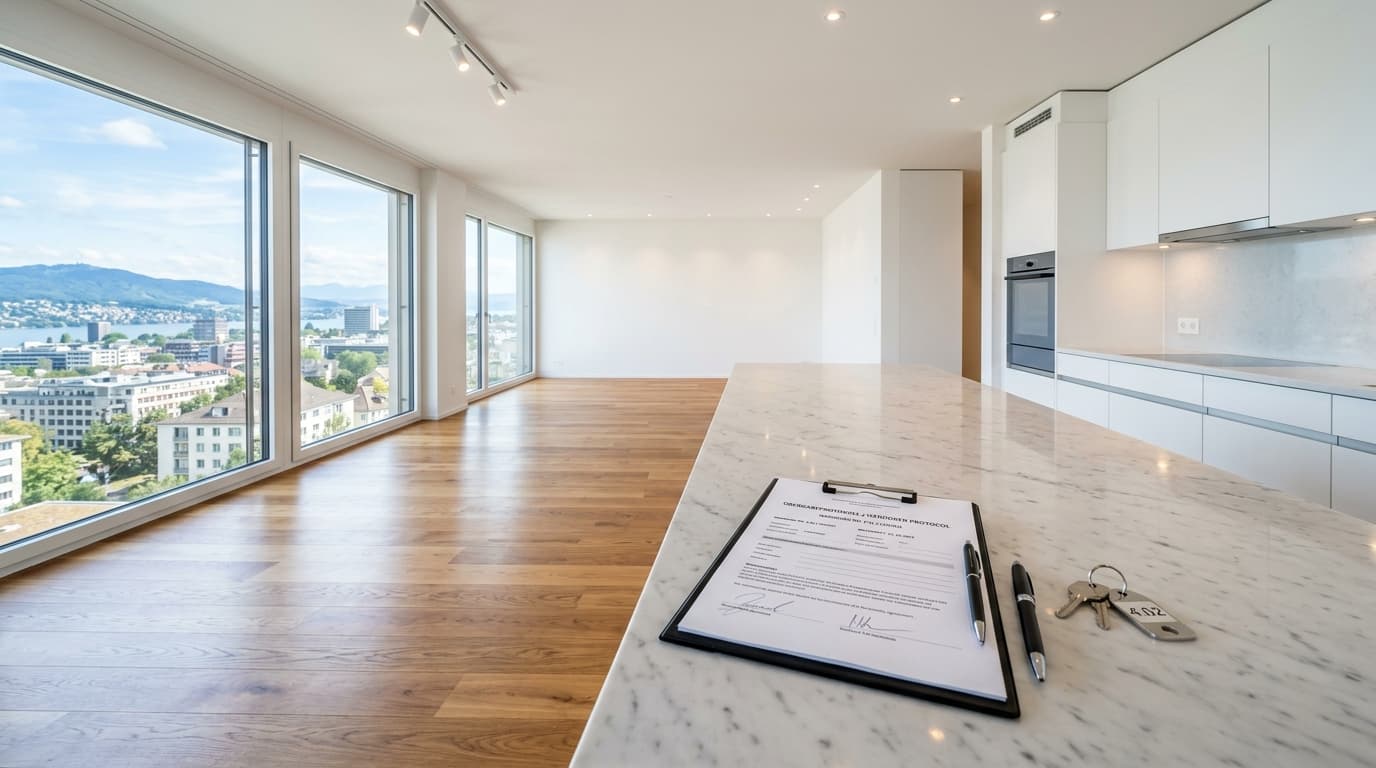 Mängelfreie Wohnungsabgabe in Zürich mit Abnahmeprotokoll und Schlüsselübergabe